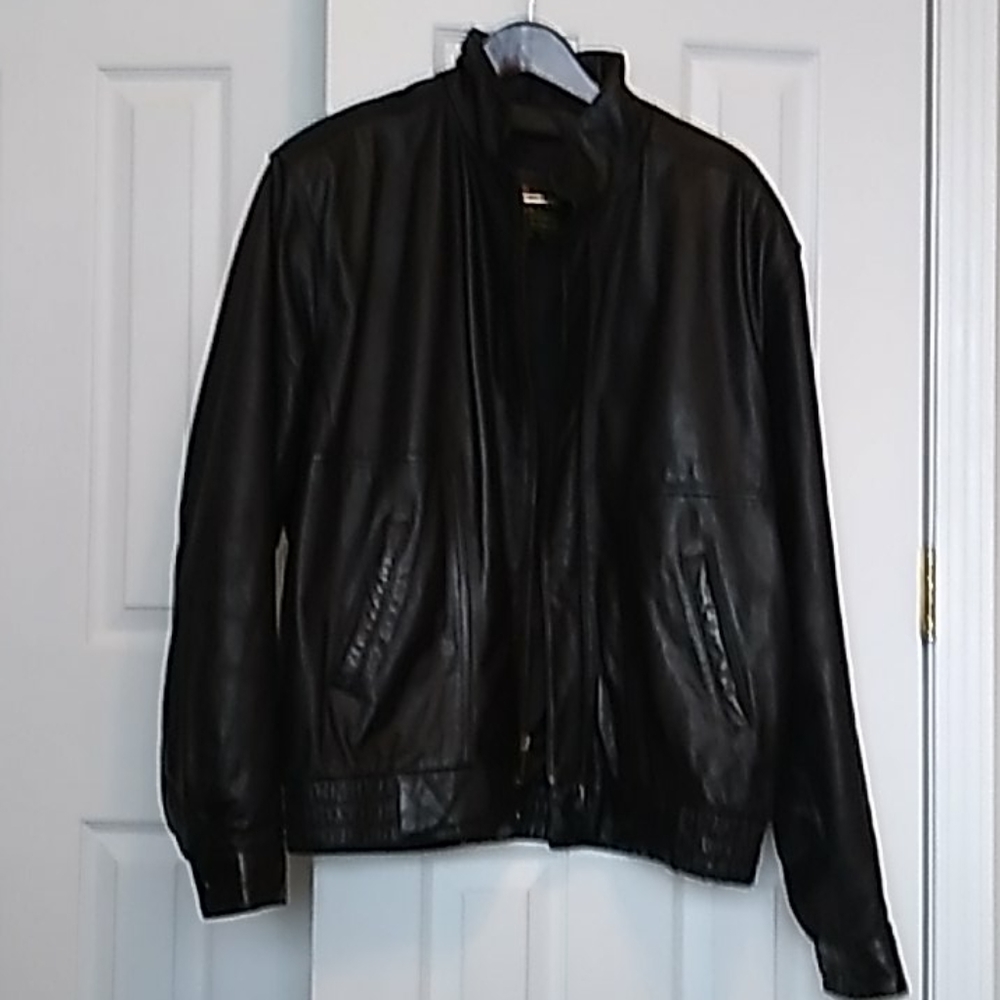 Reed black leather jacket